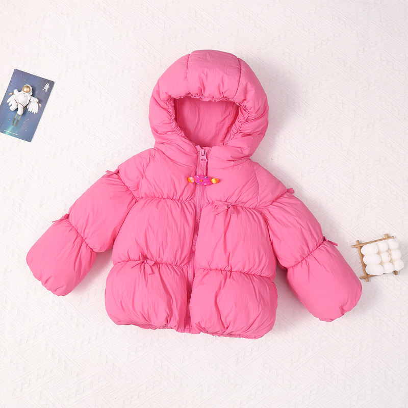 女童厚款秋冬蝴蝶结款棉服外套