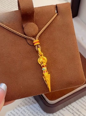 中式国潮风古法藏式琳琅款降魔杵吊坠项链毛衣链挂坠配饰挂件