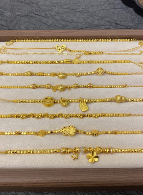 新中式国潮风蹦迪珠系列碎碎金爱心葫芦胖福手链精工高级感手链