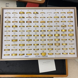 新中式国潮风精工闭口戒指素圈泥鳅背碎冰冰钱币福字马赛克指环戒