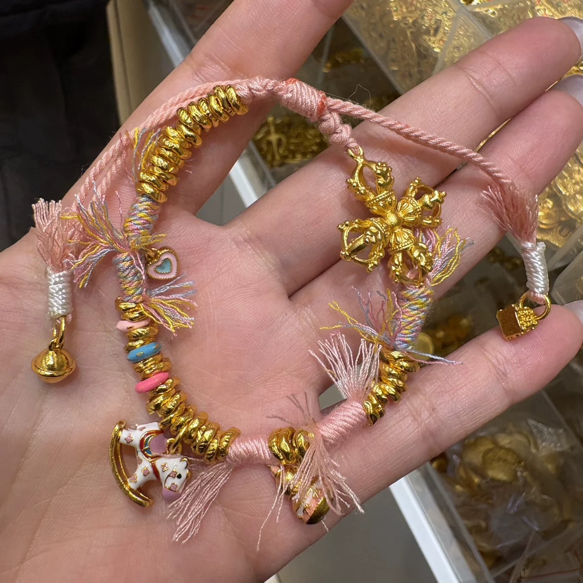 新中式国潮风古法珐琅摇摇马盘缠手链金刚杵盘缠多巴胺木马手绳