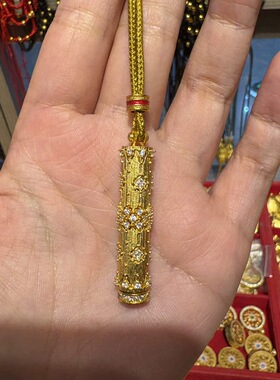 新中式国潮风古法点钻镂空魔法棒吊坠仙女棒魔法毛衣链送女友礼物