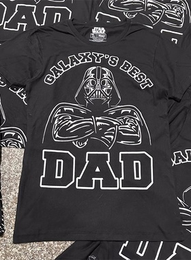 次品处理 圆领短袖 潮流星战达斯维达DAD印花半袖oversize宽松T恤