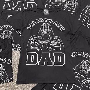 次品处理 圆领短袖 潮流星战达斯维达DAD印花半袖oversize宽松T恤