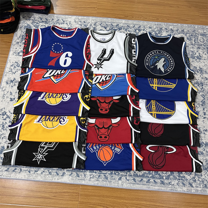 老美订单 美式球队重工万针刺绣背心 速干网眼运动透气健身坎肩袖