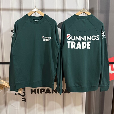 澳洲单BUNNINGS TRADE潮流宽松圆领卫衣秋冬重磅厚实纯棉毛圈长袖