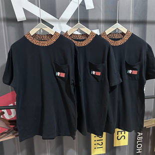 次品处理 老美单网球潮牌王子豹纹领美式休闲宽松短袖夏季纯棉T恤