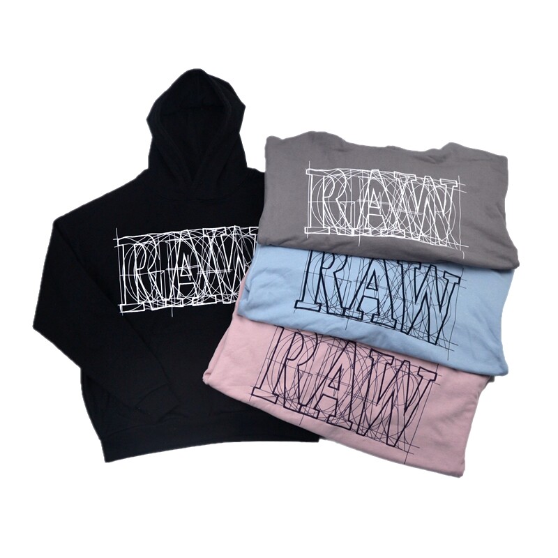 新款rawgear宽松卫衣小力王健身品牌刺绣纯棉毛圈连帽男女同款