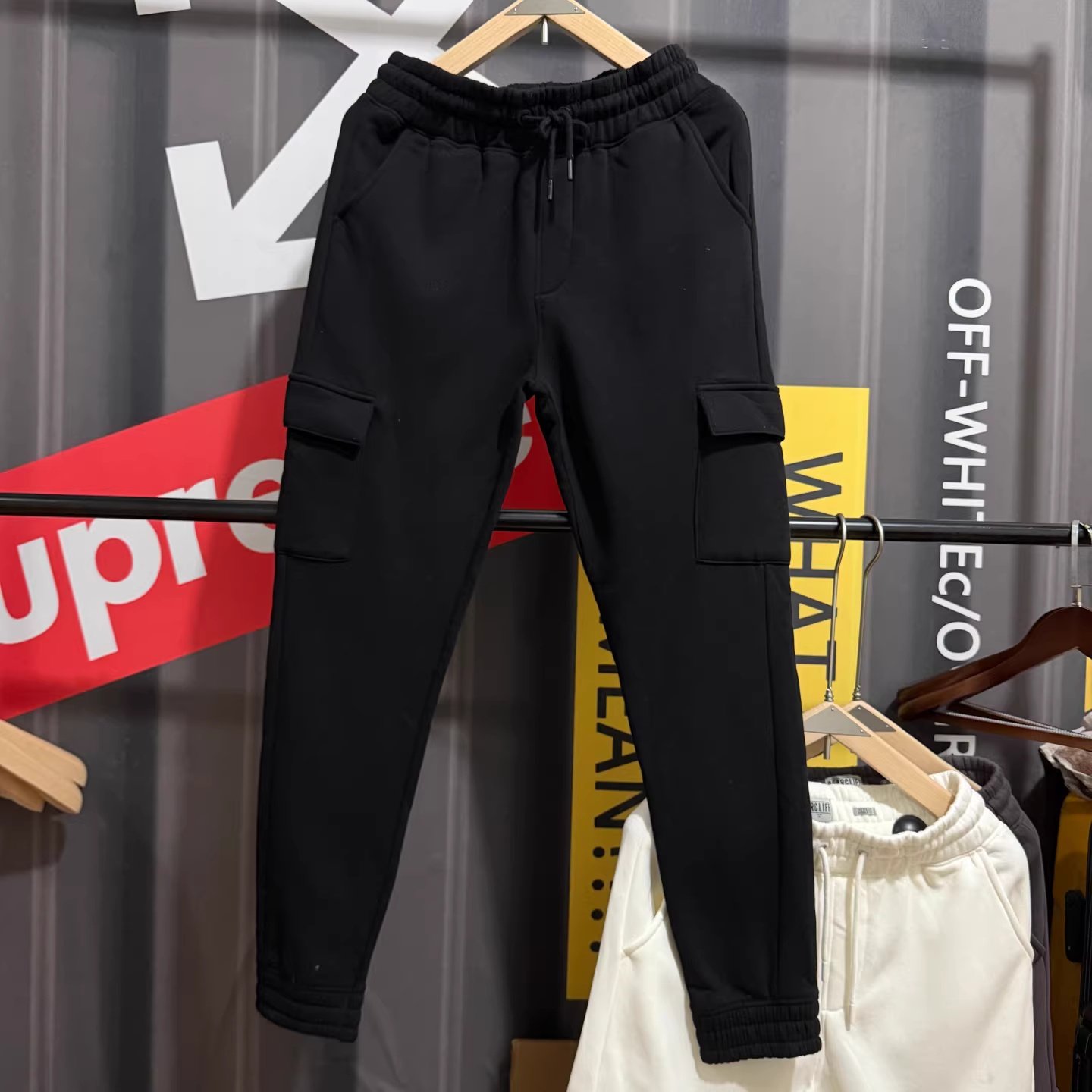 次品处理 加绒针织卫裤美式运动休闲长裤多口袋工装裤收脚裤男,男装,卫裤,淘宝优惠券,粉丝福利购,淘宝优惠卷