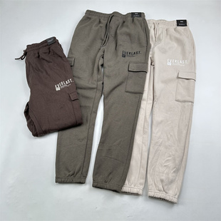 子男秋冬加绒宽松束脚卫裤 长裤 多口袋工装 运动裤 裤 美单everlast裤