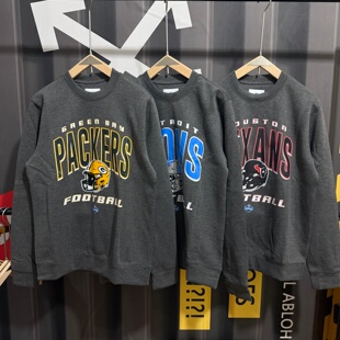 美职橄榄球联盟春秋款户外运动圆领卫衣美式休闲潮流印花宽松长袖