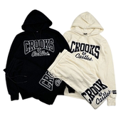 美国加州洛杉矶街头潮牌秋冬款 加绒美式 休闲连帽卫衣刺绣宽松上衣