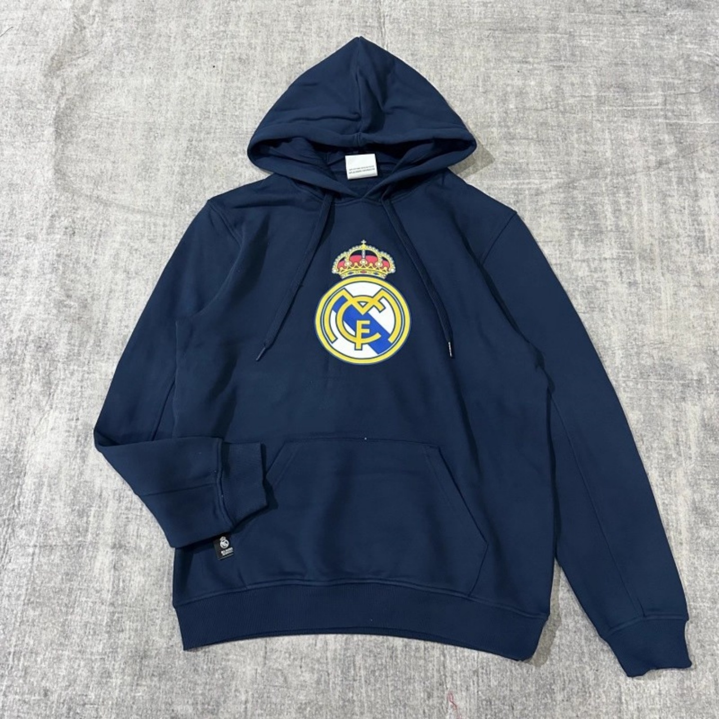 皇马FCM足球秋冬加绒厚实外套美式休闲上衣球迷连帽卫衣男装宽松