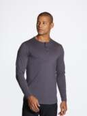 打底t恤 硬汉舒适健身修身 运动长袖 春夏男开襟门筒亨利领咔叽美式