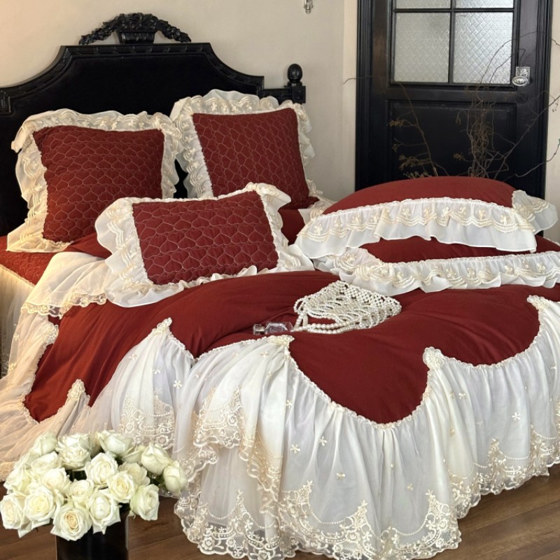 公主宫廷风婚庆全棉长绒棉四件套