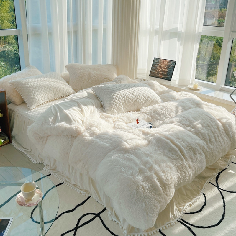 冬季加厚水貂绒四件套珊瑚绒冬天