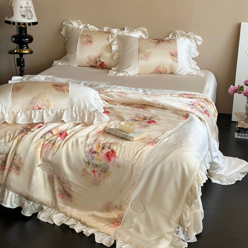 唯美花卉花边款空调被裸睡凉感