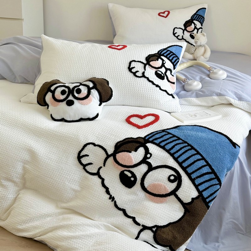 送抱枕！男孩卡通水洗棉四件套