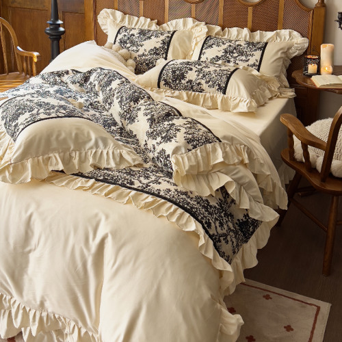 奶油风高级感全棉床上被套床品