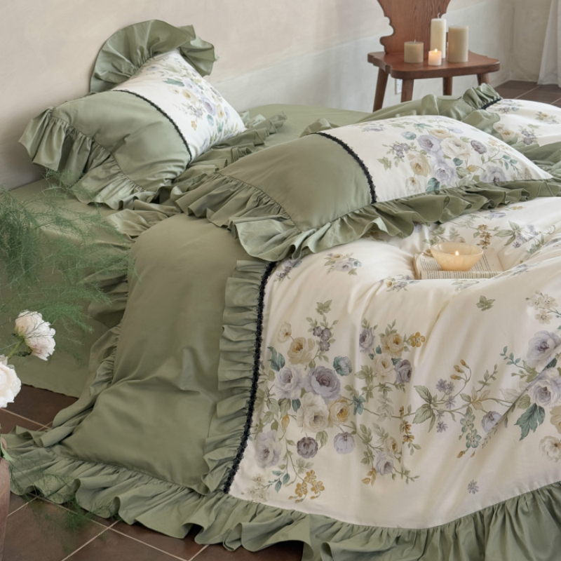 法式复古全棉田园印花四件套