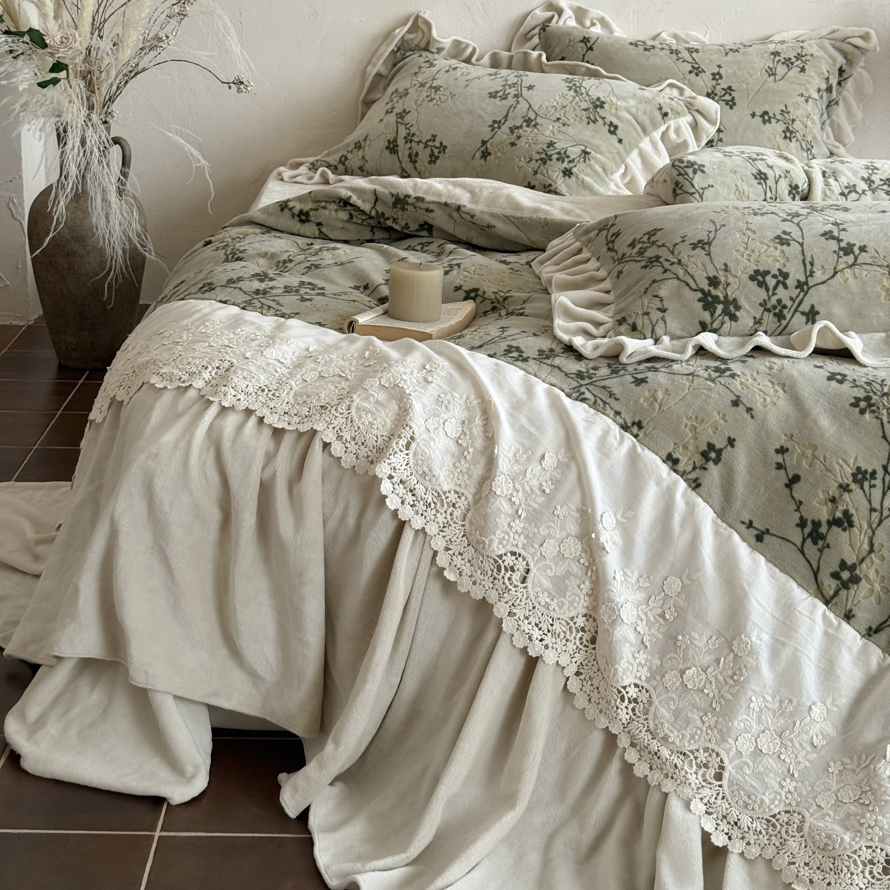 法式复古加厚牛奶绒雕花四件套