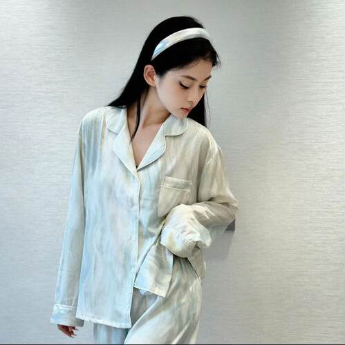 维多利亚桑蚕丝女睡衣套装可外穿