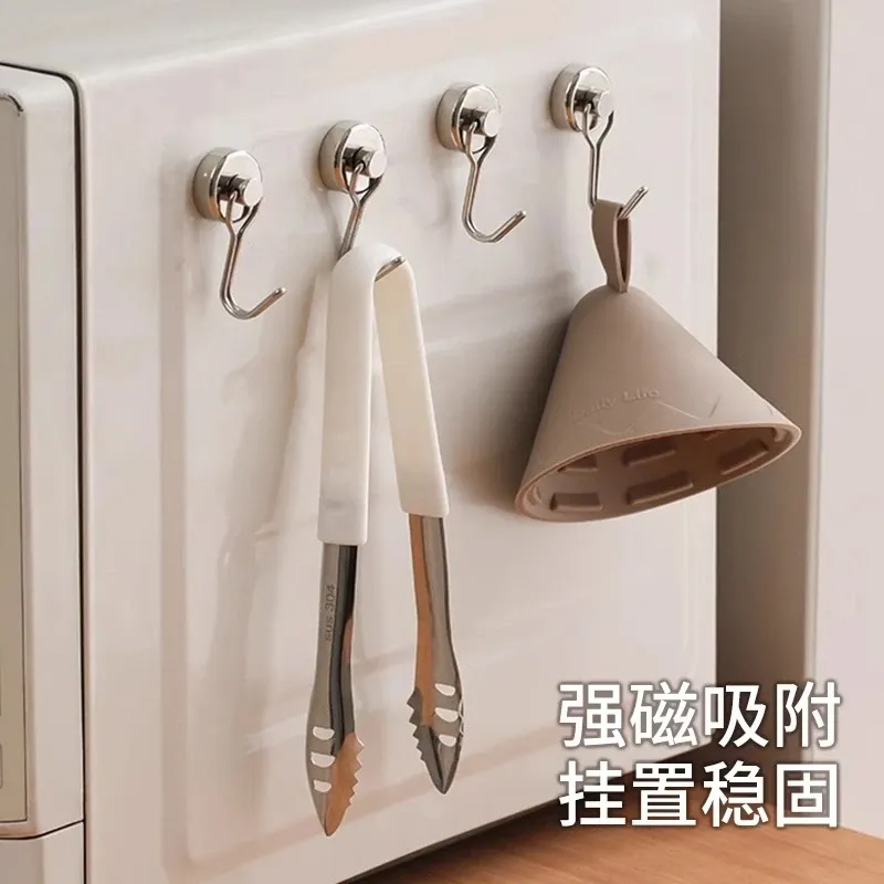 强力磁铁挂钩360°旋转高强磁力免打孔吸盘磁性挂扣实用家居