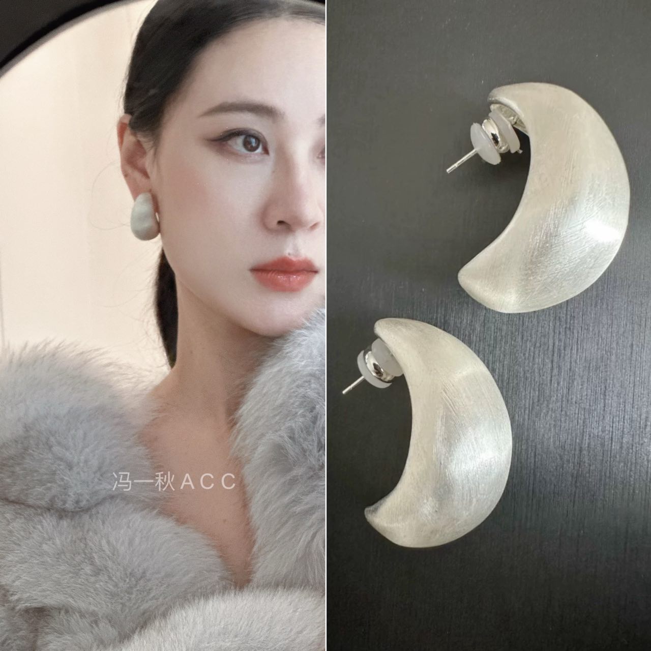 方圆脸贴面耳心中的白月光耳环