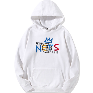 秋季新款布鲁克林篮网队哈登卫衣篮球男欧文杜兰特同款连帽卫衣男