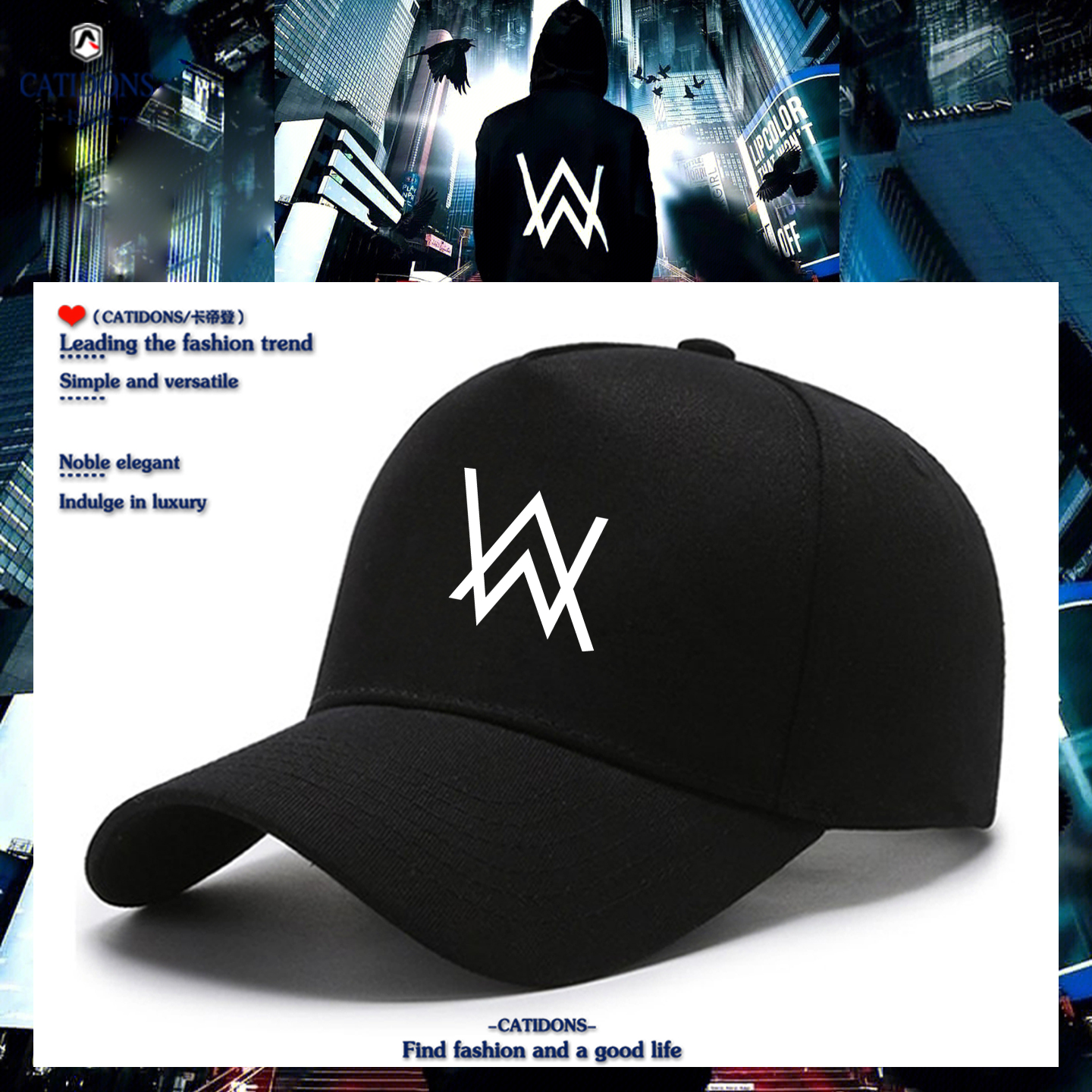 嘉豪cos艾伦沃克同款棒球帽子