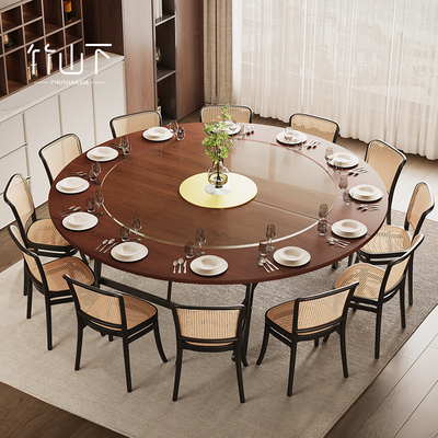 【可坐20人】带转盘可折叠大圆桌