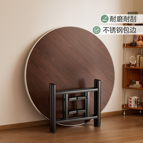 【免安装】折叠家用带转盘大圆桌