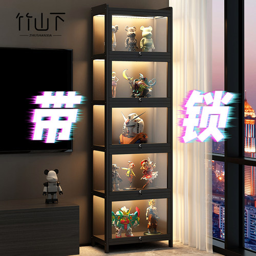 带灯带锁亚克力展示柜手办模型