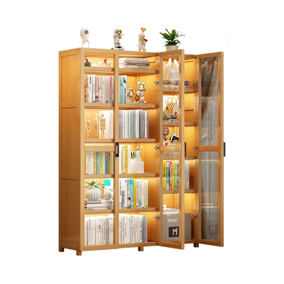 竹山下家用书架简约带门防尘款