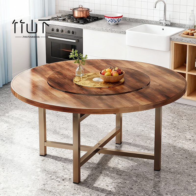 【实木可折叠】餐桌15人大圆桌