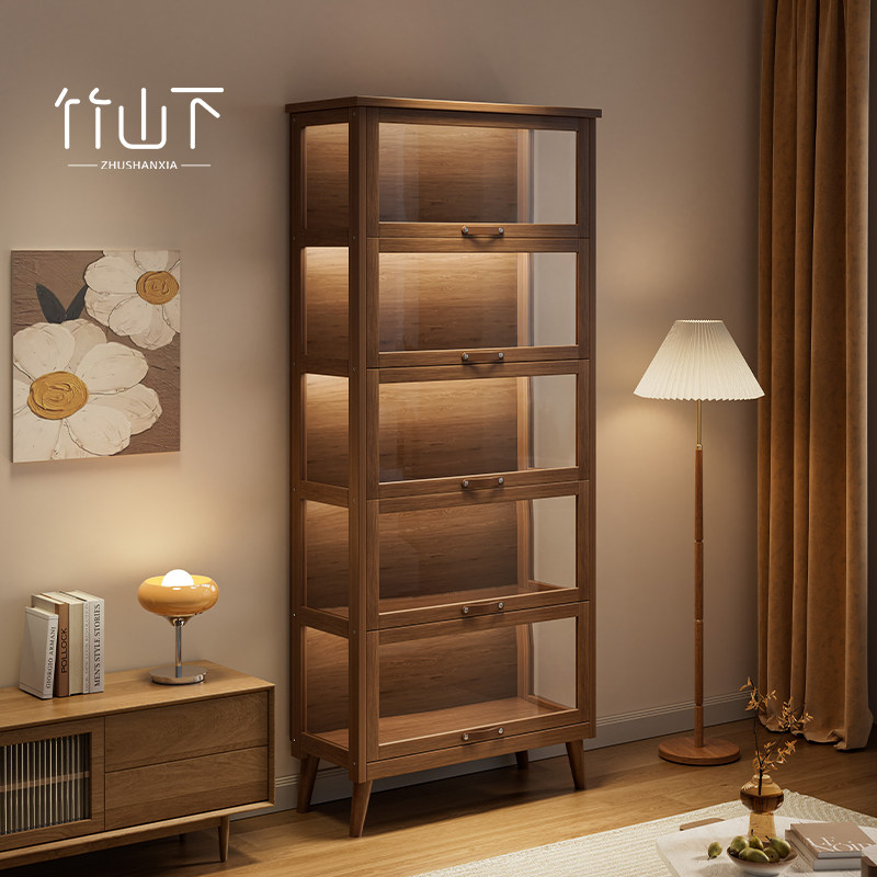 实木书架落地置物架书柜一体靠墙儿童客厅柜子收纳柜卧室简易痛柜,住宅家具,书架,淘宝优惠券,粉丝福利购,淘宝优惠卷