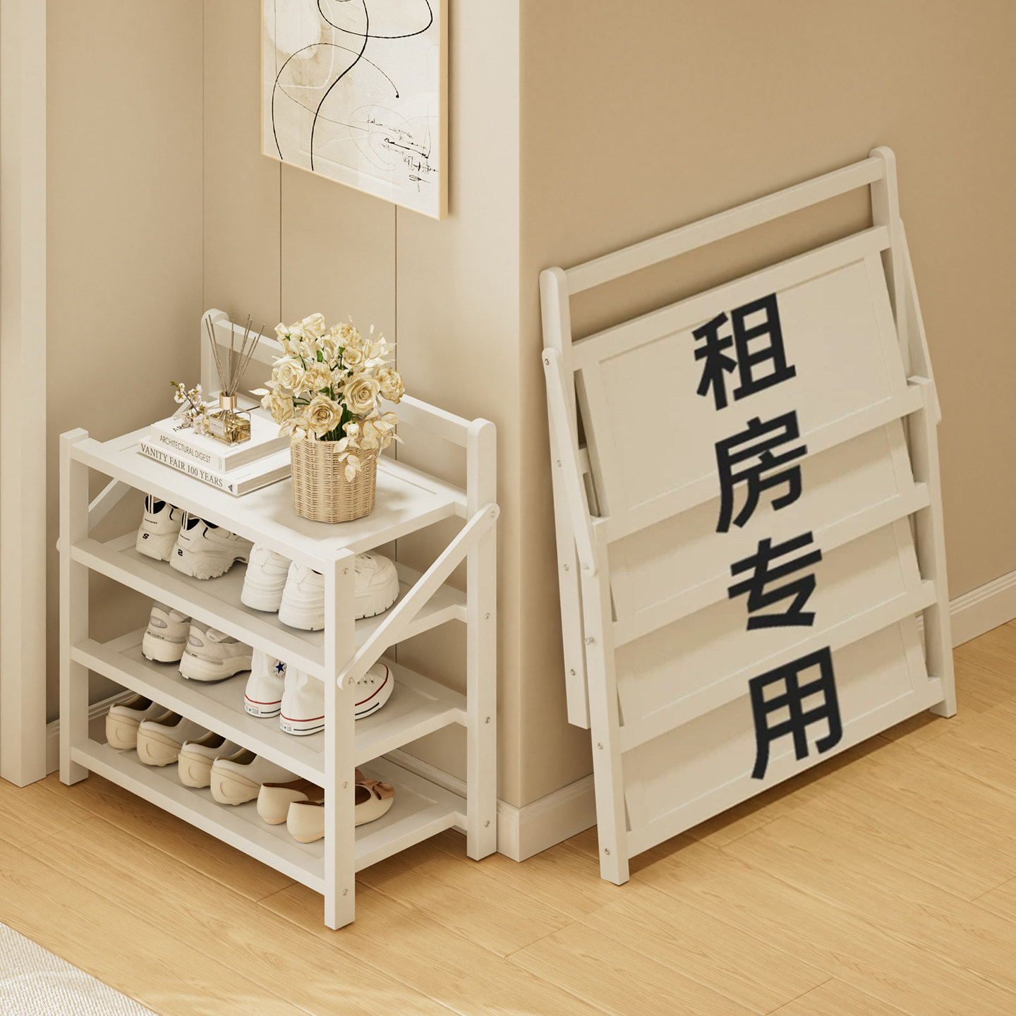 【热卖新品】免安装简易折叠鞋架图片