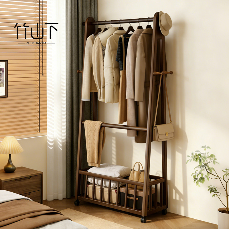 实木落地式挂衣架衣帽架