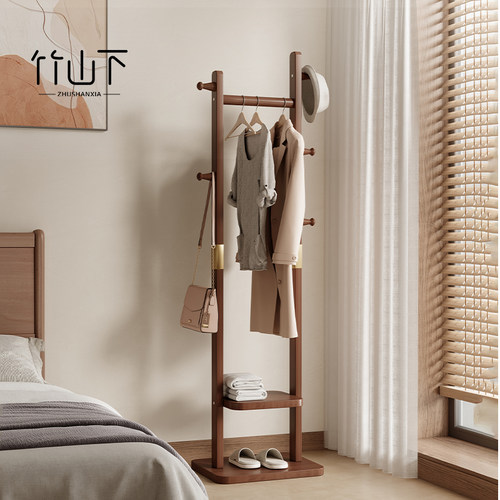 挂衣架卧室落地小空间实木衣帽架