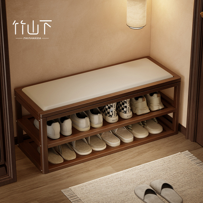 实木换鞋凳家用门口可坐鞋柜坐凳一体入门鞋架穿鞋凳进门凳子