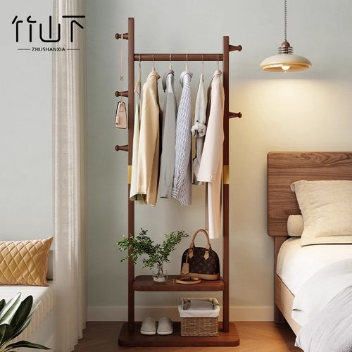 挂衣架卧室落地小空间实木衣帽架