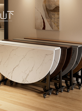 折叠餐桌家用大型吃饭转盘圆桌新款家用可移动12人15人商用实木桌