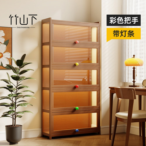 透明玻璃带灯模型落地亚克力