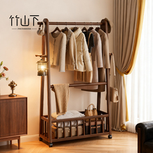 实木落地式挂衣架衣帽架2025新款卧室客厅可移动挂衣服次净衣架子