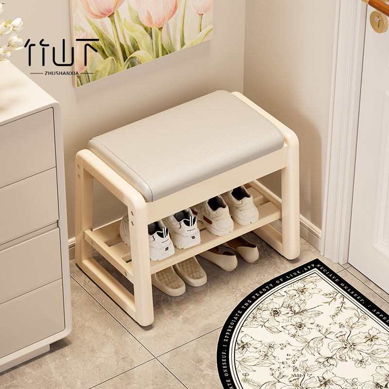 实木换鞋凳门口家用高级感进门玄关小尺寸窄小穿鞋凳软包可坐鞋柜