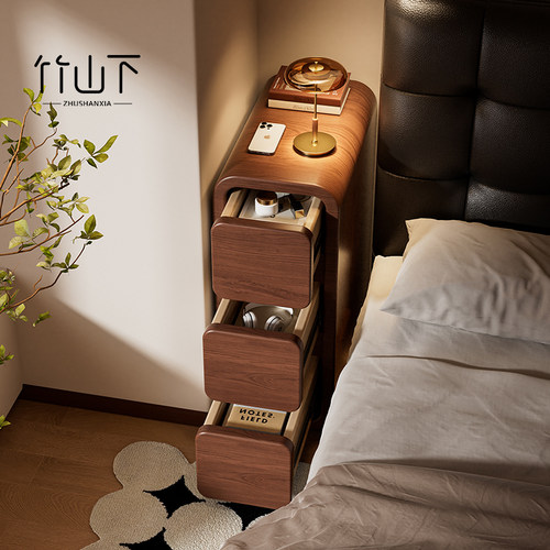 20cm超窄实木床头柜免安装