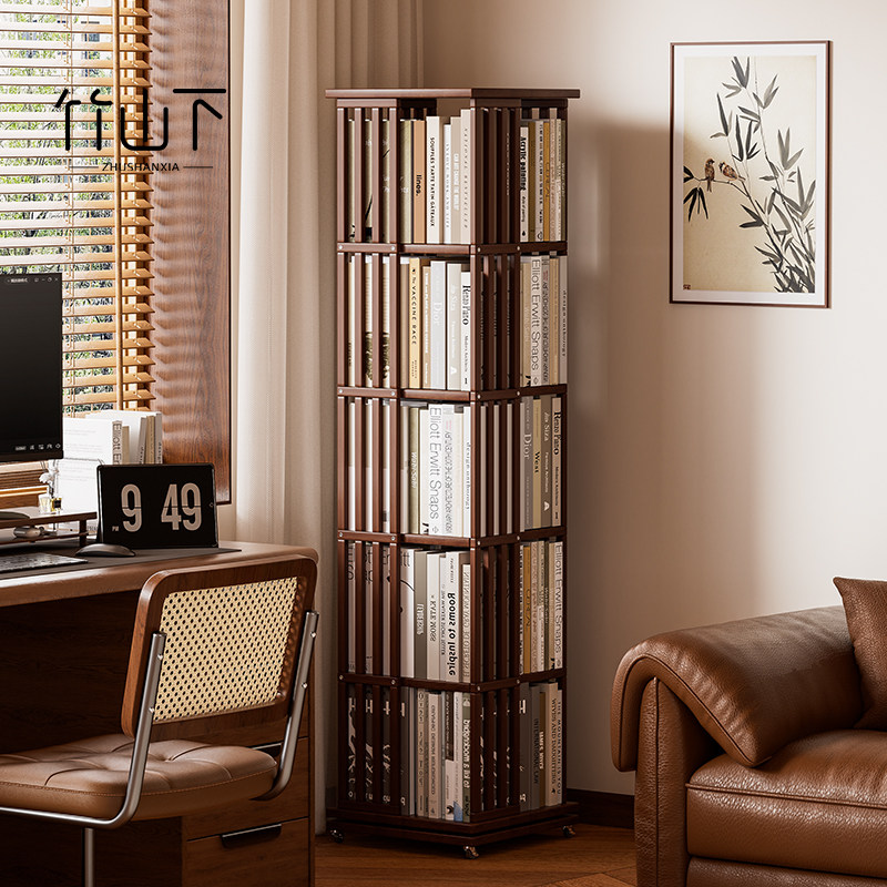 旋转书架落地置物架一体靠墙可移动墙边小窄柜客厅多功能置物架子,住宅家具,旋转书架,淘宝优惠券,粉丝福利购,淘宝优惠卷