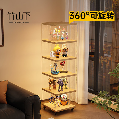 高透手办盲盒360度旋转展示柜