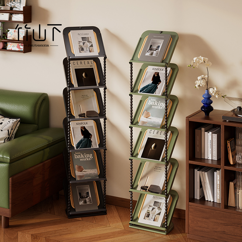 杂志架展示架落地收纳架中古报刊架书籍靠墙画册书报架唱片置物架