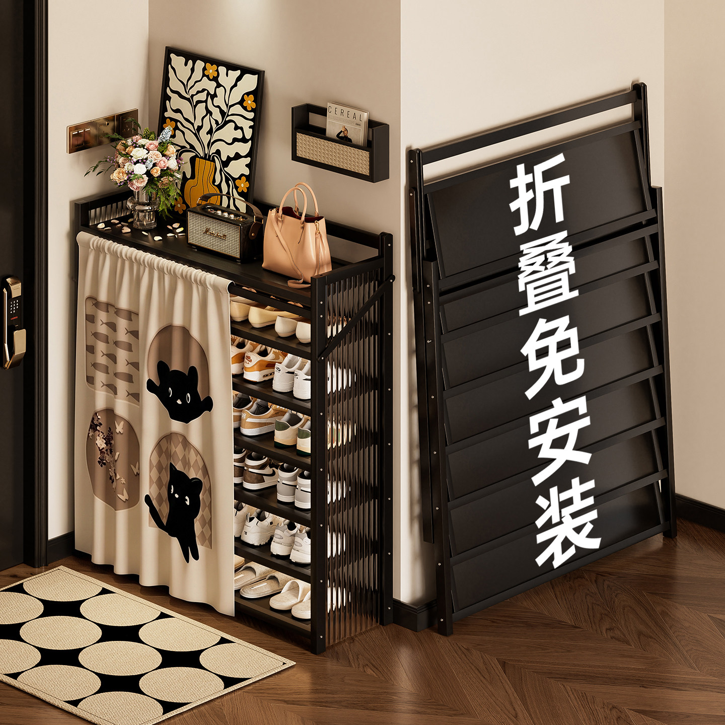 【全网热销】免安装一拉即用鞋架图片